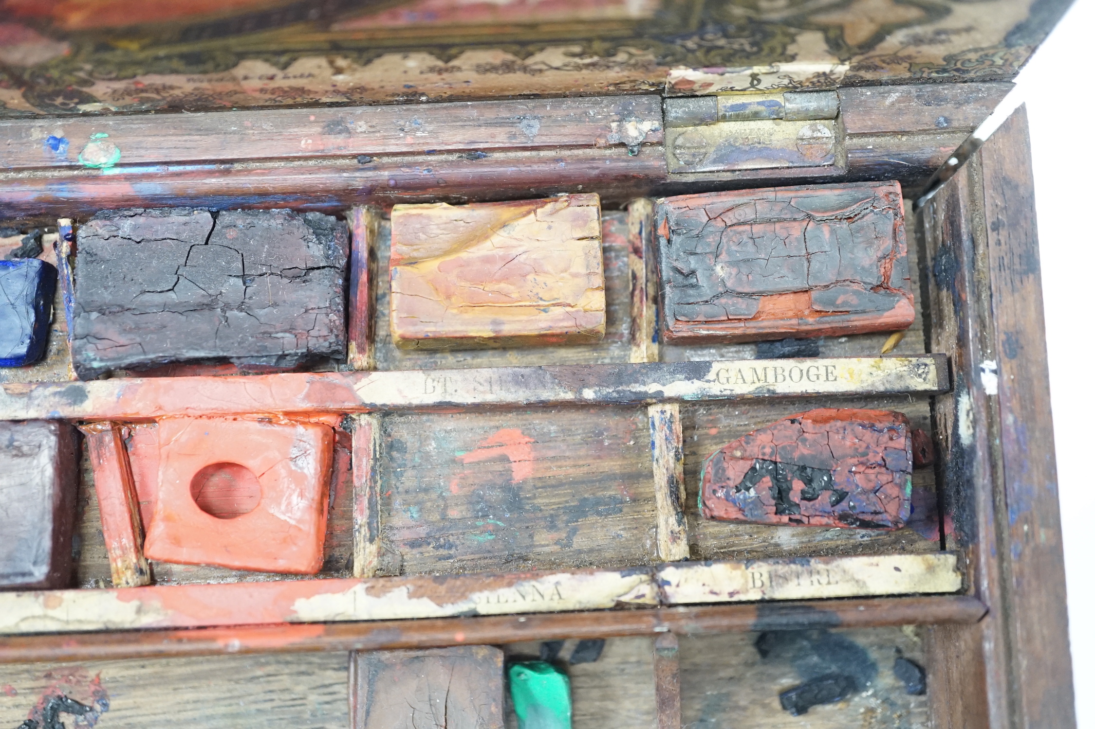A mid 19th century Ackermann & Co. watercolour box